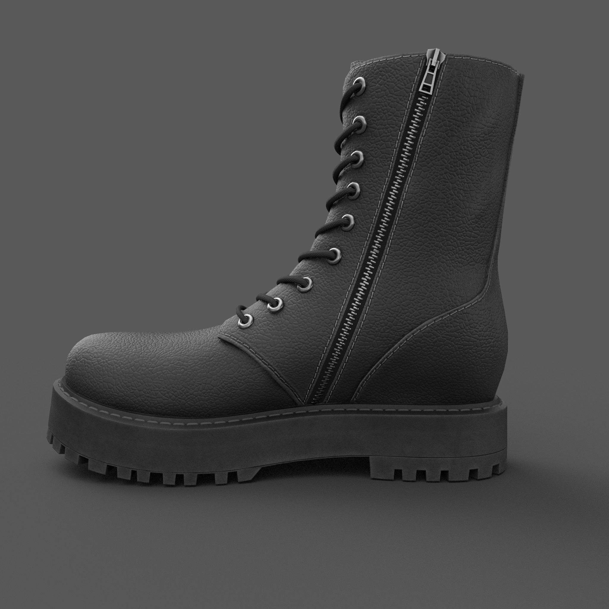 Female Boots Game Ready Low-poly 3D model_2