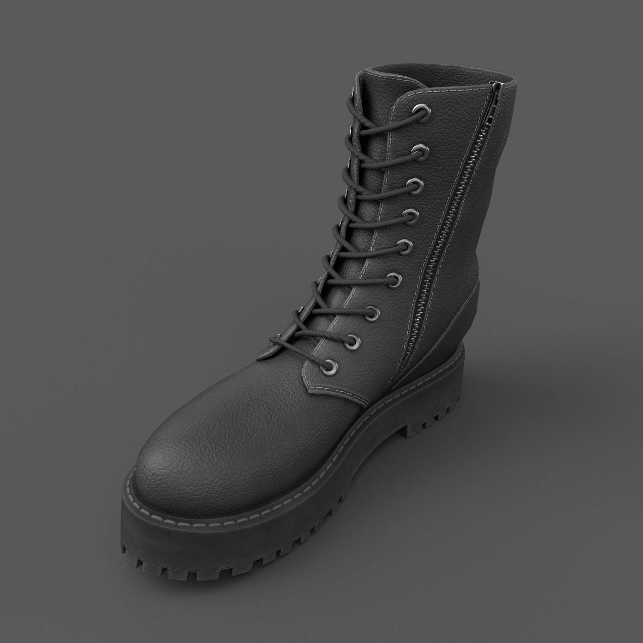 Female Boots Game Ready Low-poly 3D model_20