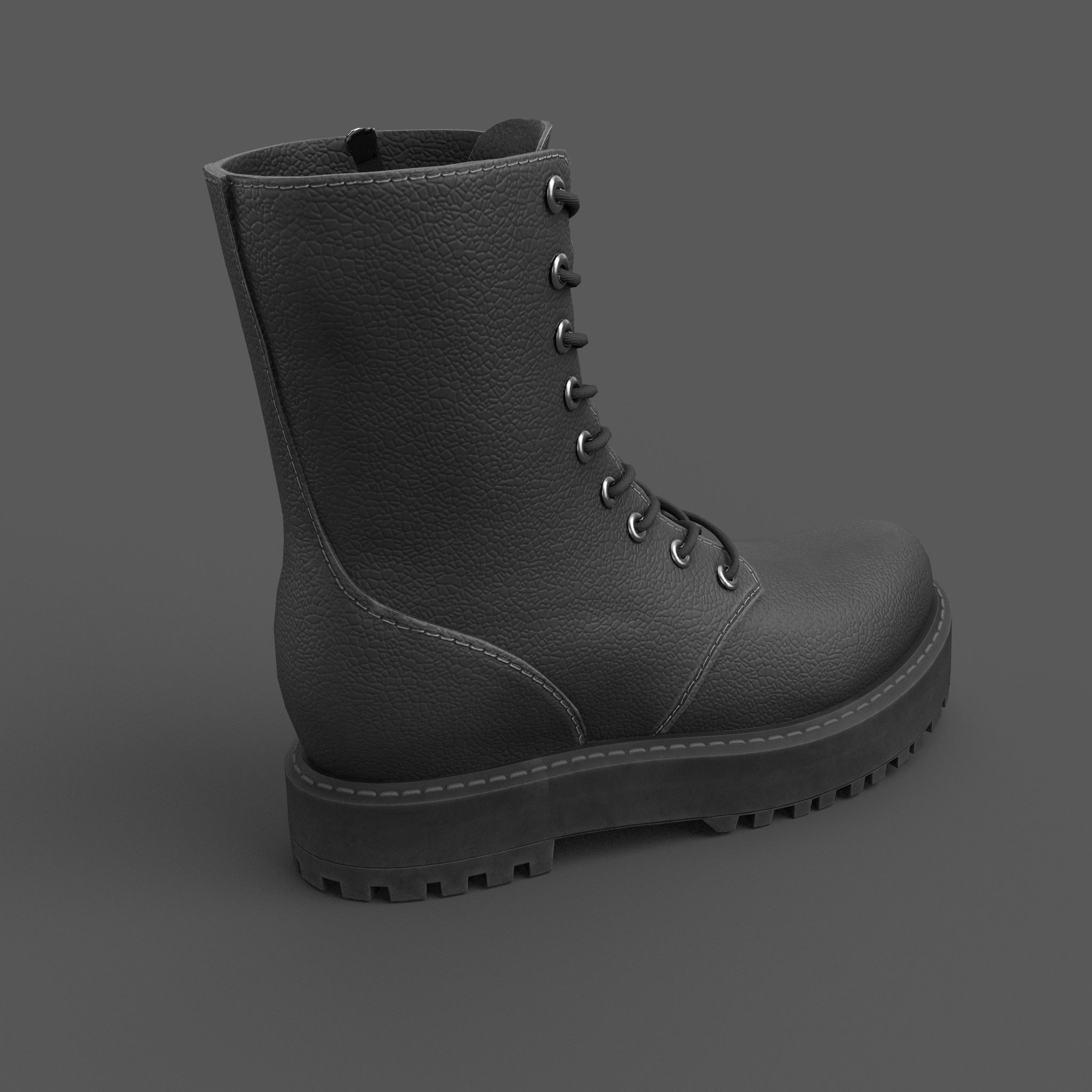 Female Boots Game Ready Low-poly 3D model_5