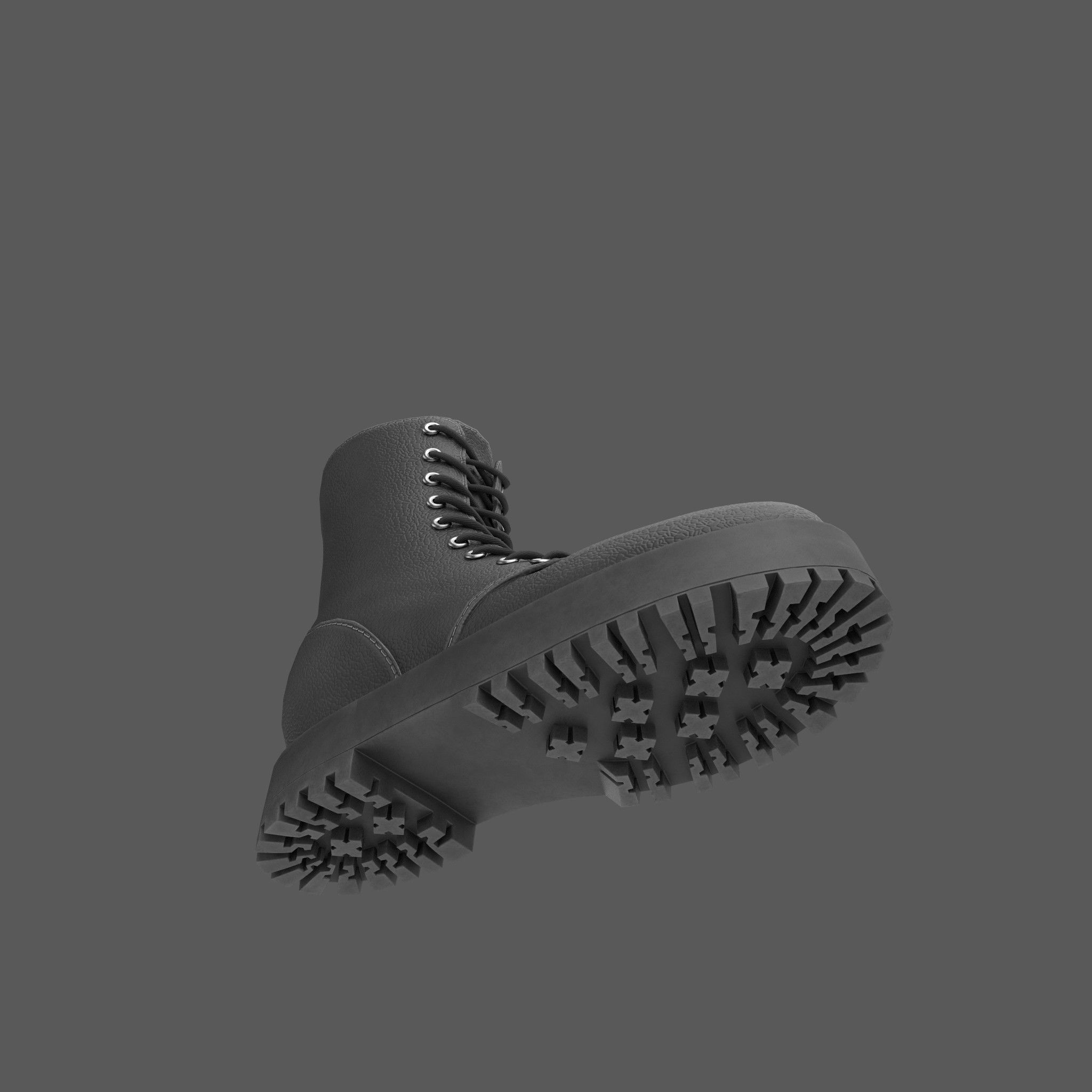 Female Boots Game Ready Low-poly 3D model_8