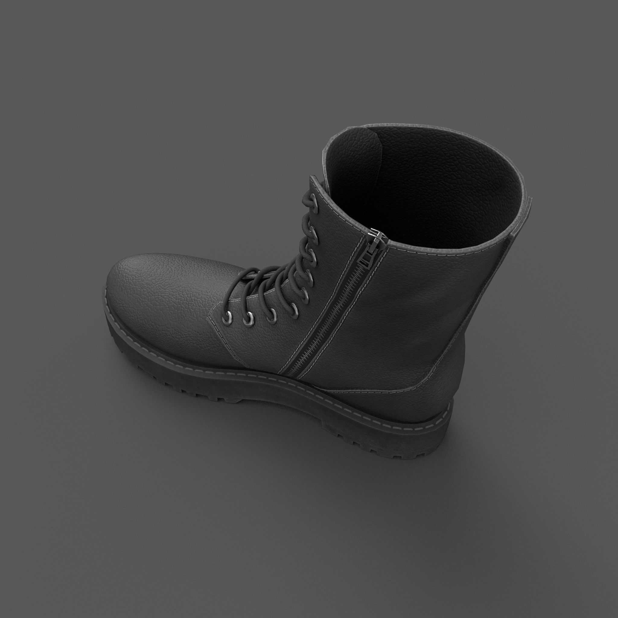 Female Boots Game Ready Low-poly 3D model_3