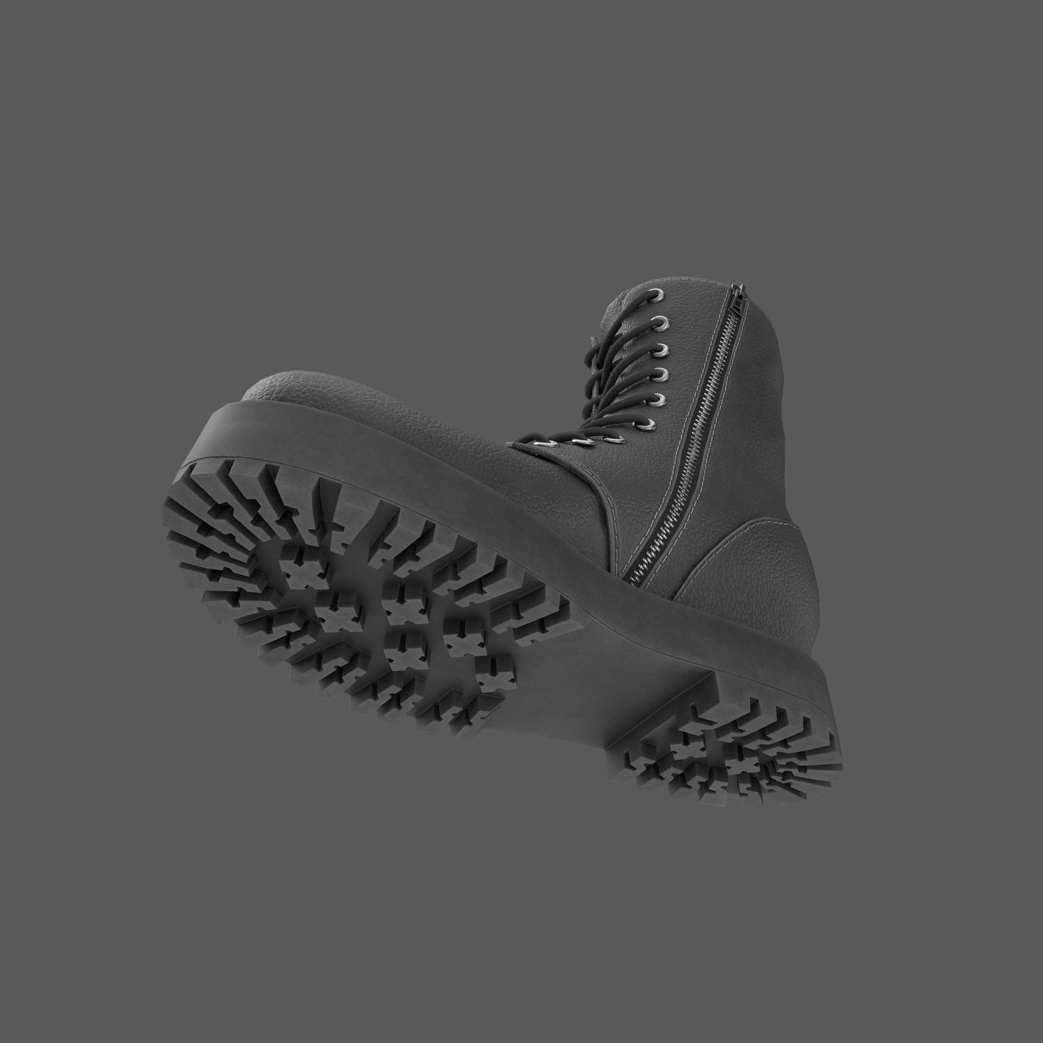 Female Boots Game Ready Low-poly 3D model_9