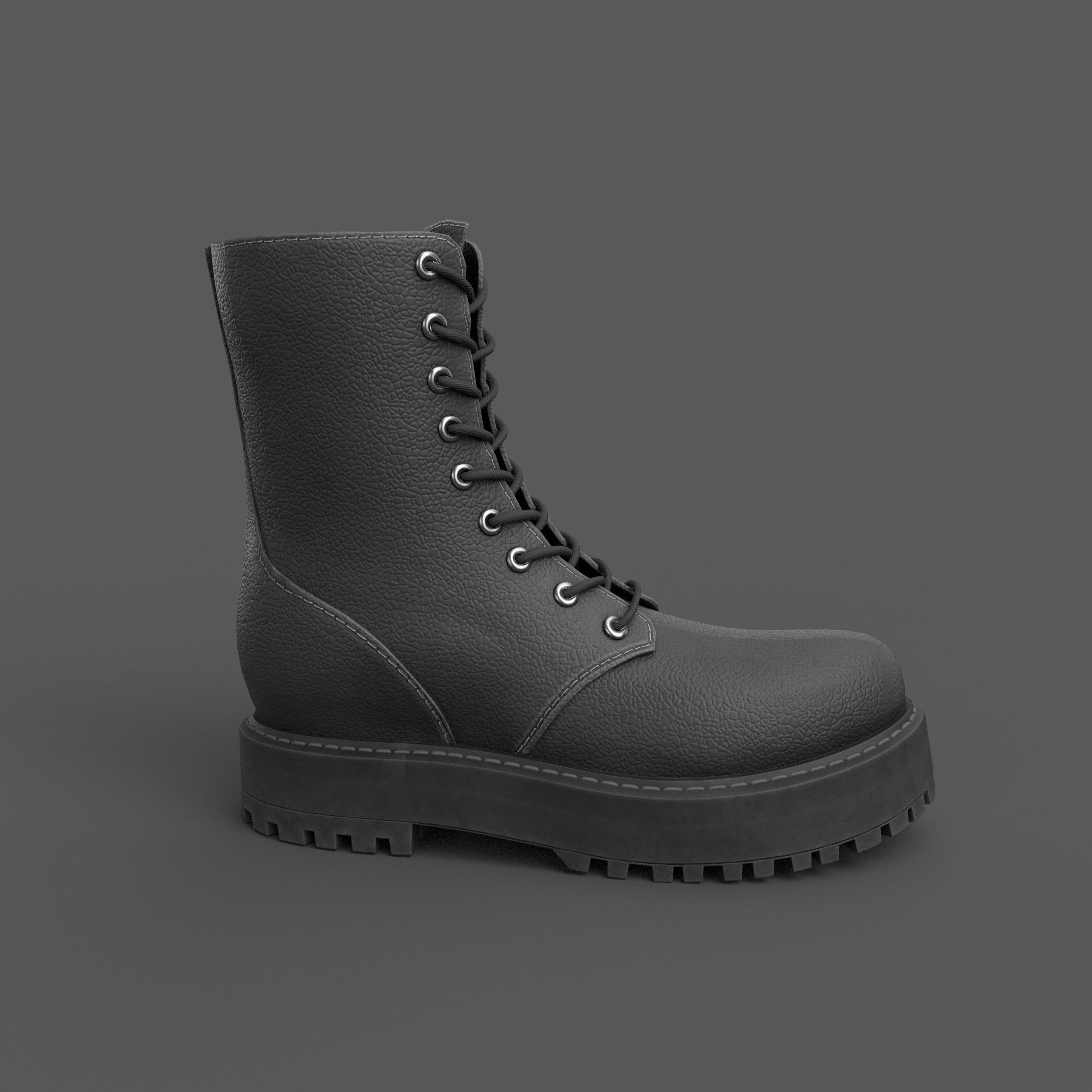 Female Boots Game Ready Low-poly 3D model_6