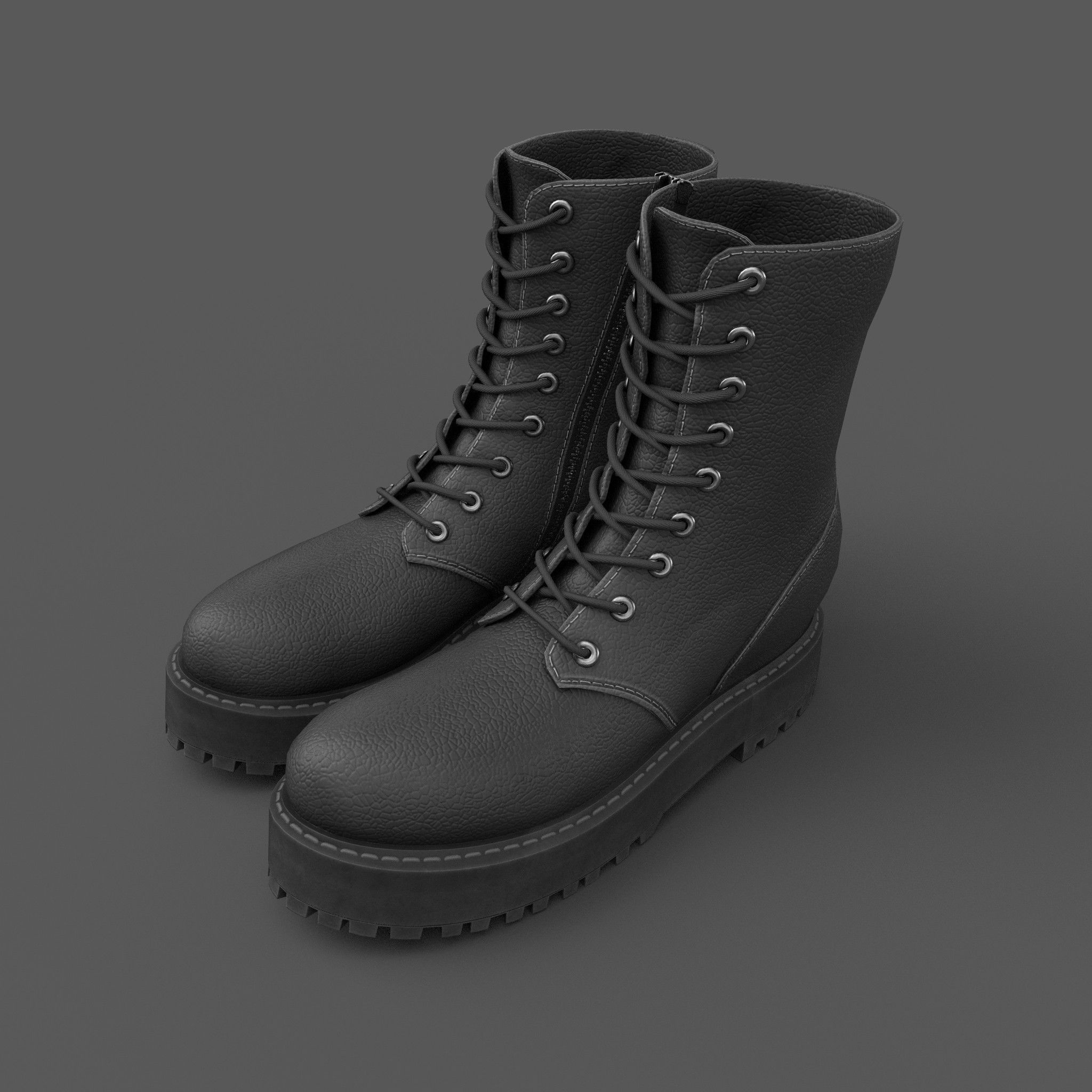 Female Boots Game Ready Low-poly 3D model_1