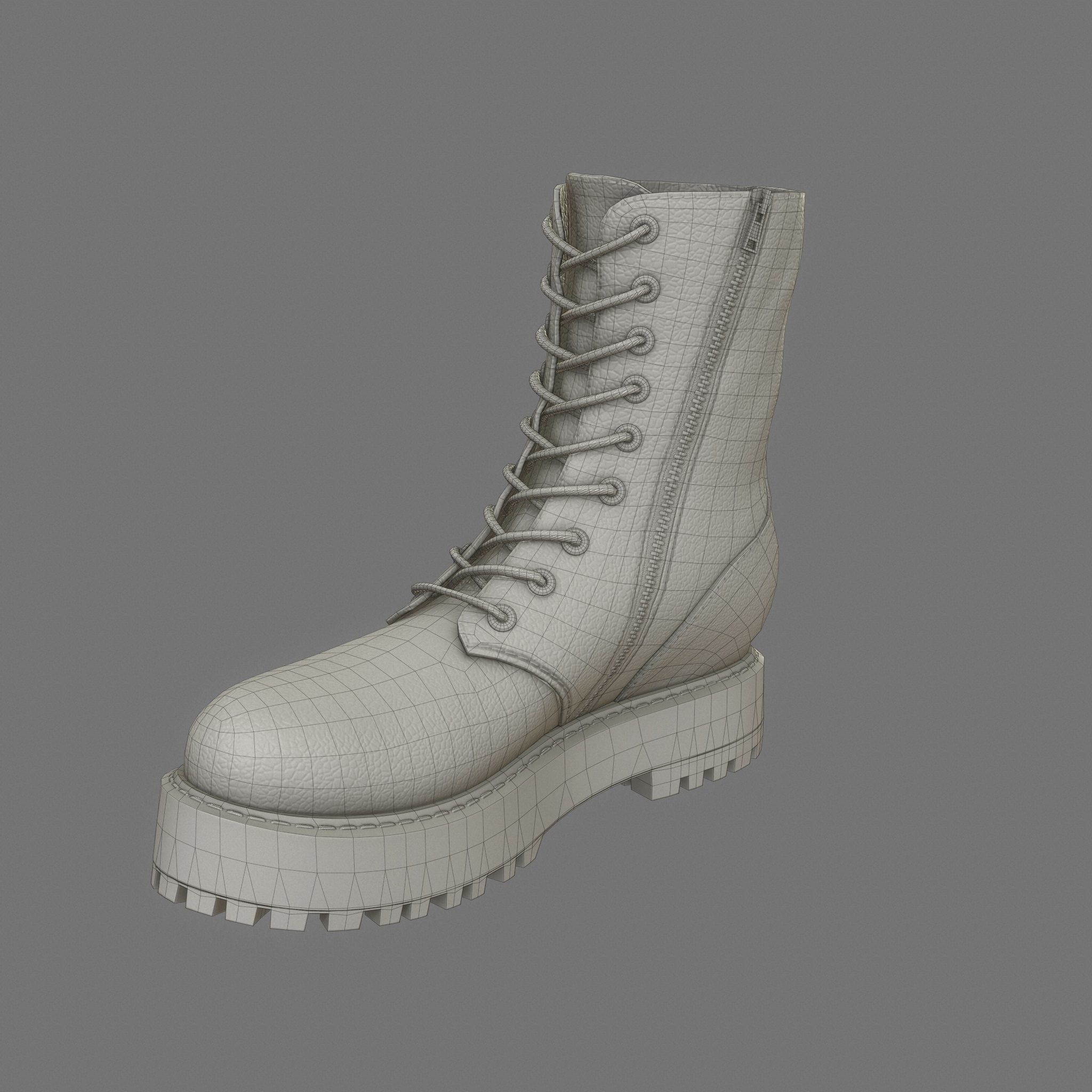 Female Boots Game Ready Low-poly 3D model_17