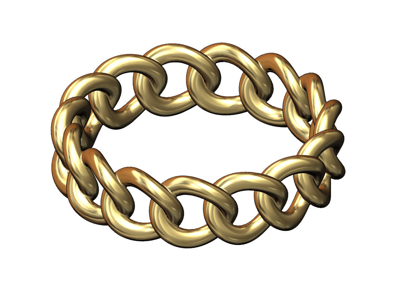  Basic chain link band US sizes 5to9 3D print model_4