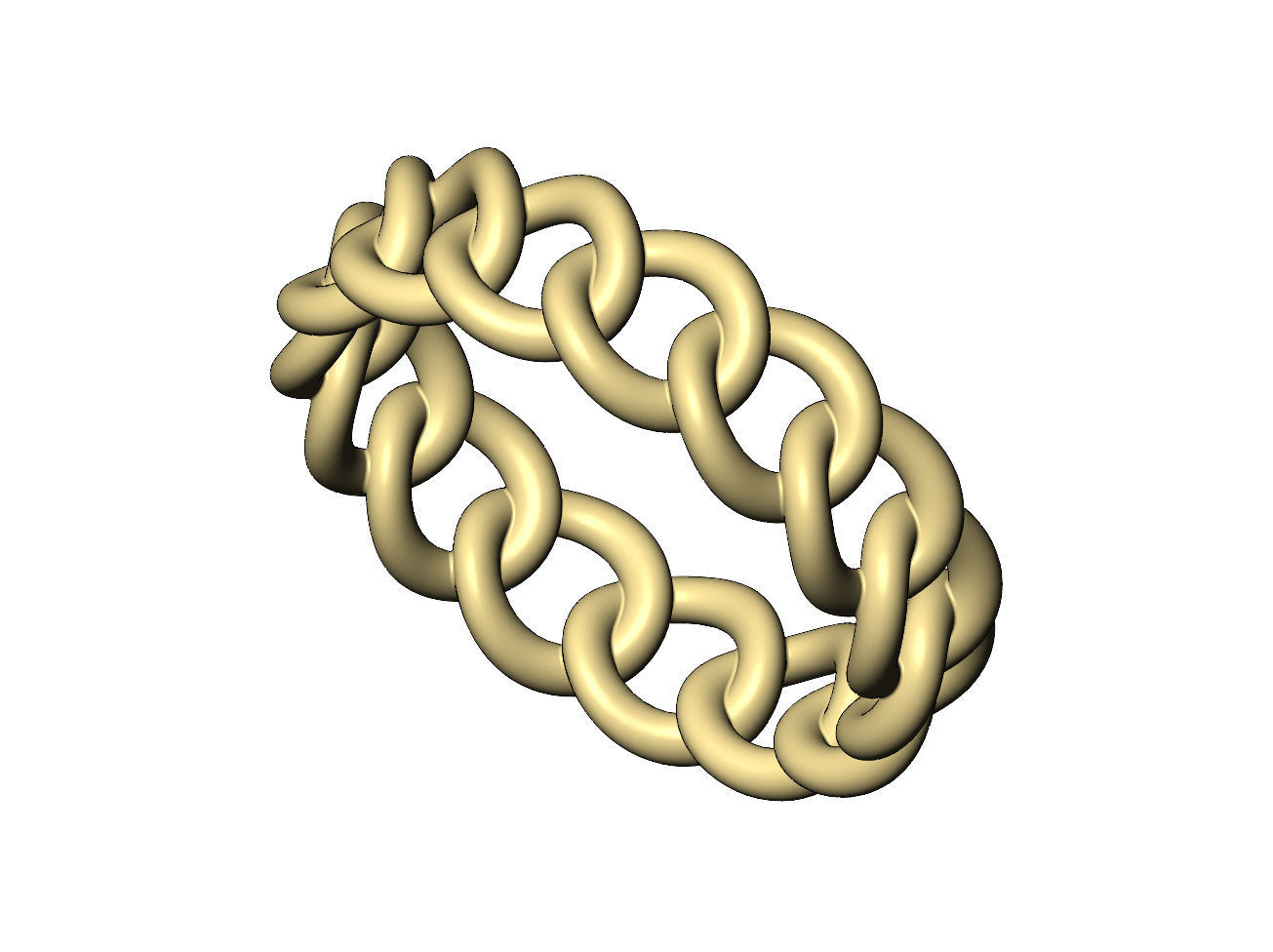  Basic chain link band US sizes 5to9 3D print model_5