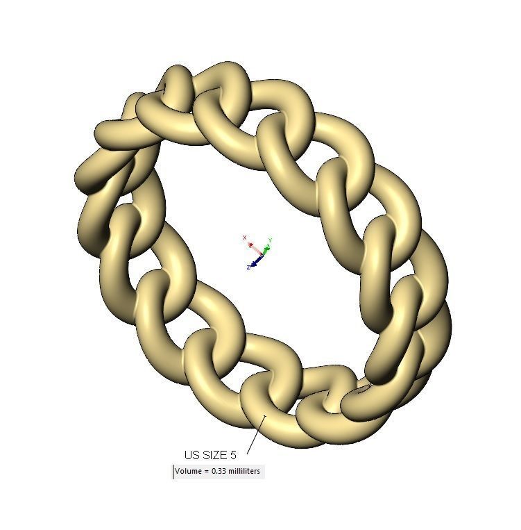  Basic chain link band US sizes 5to9 3D print model_15