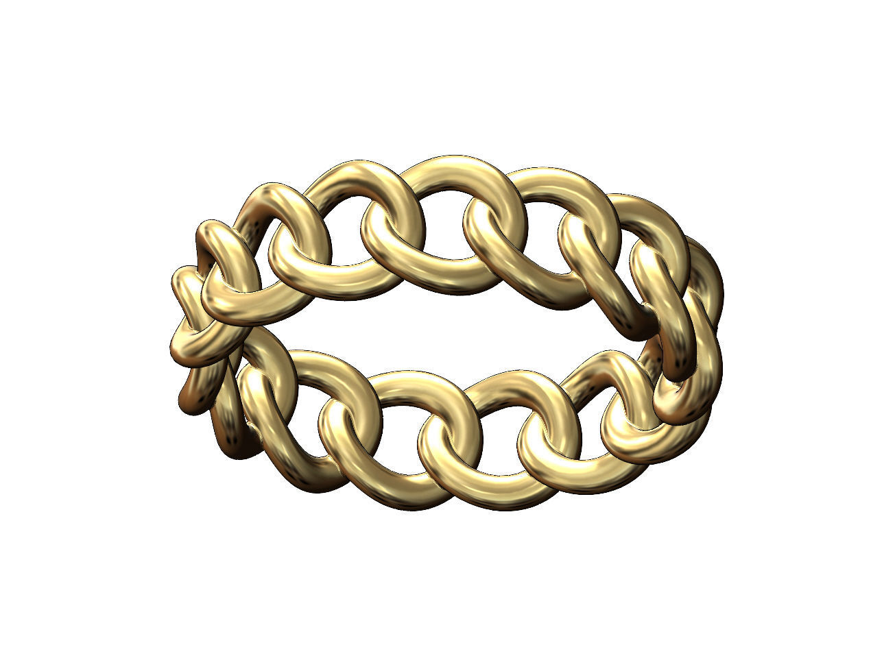  Basic chain link band US sizes 5to9 3D print model_3