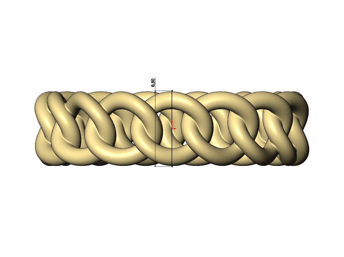  Basic chain link band US sizes 5to9 3D print model_8