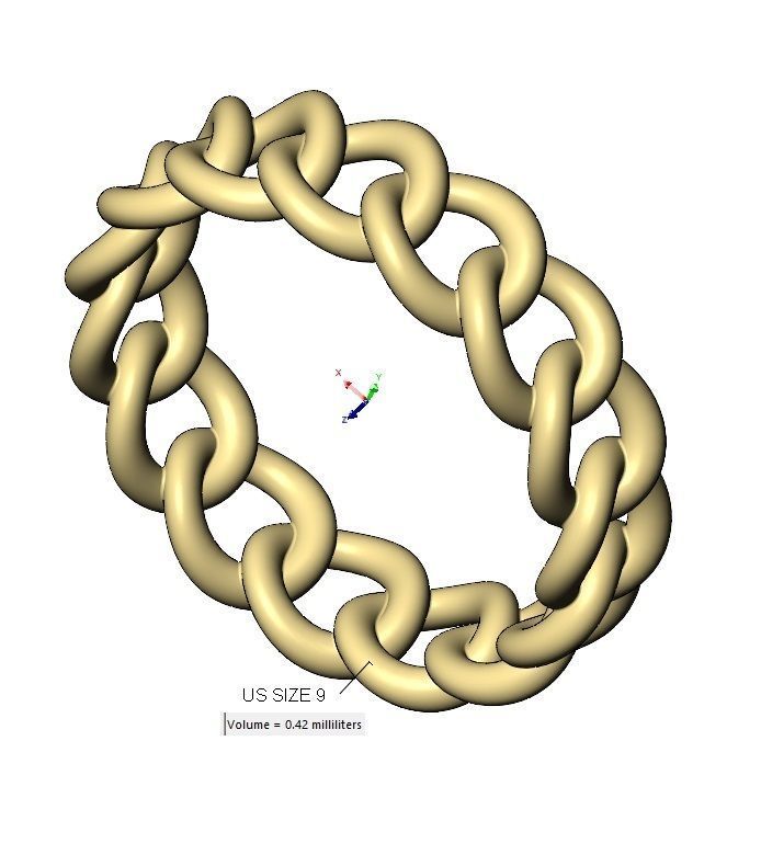  Basic chain link band US sizes 5to9 3D print model_11