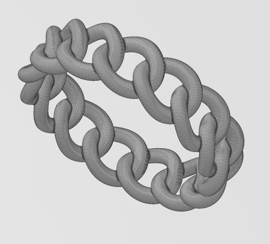  Basic chain link band US sizes 5to9 3D print model_19