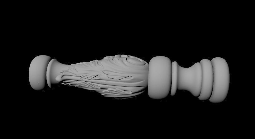 baluster door knob 3D model_1