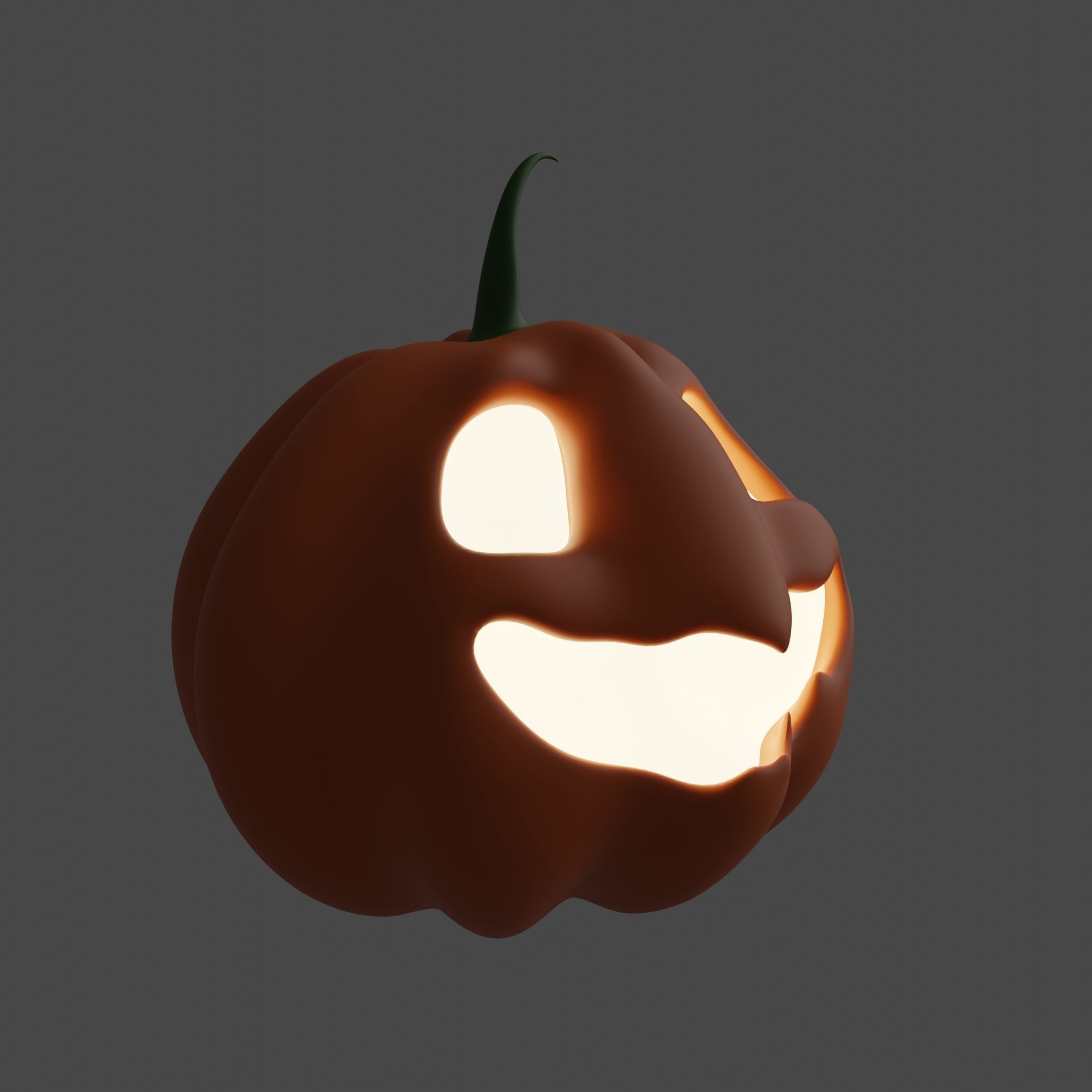 Cute and Funny Halloween Jack-o-Lantern Pumpkin 3D model_6