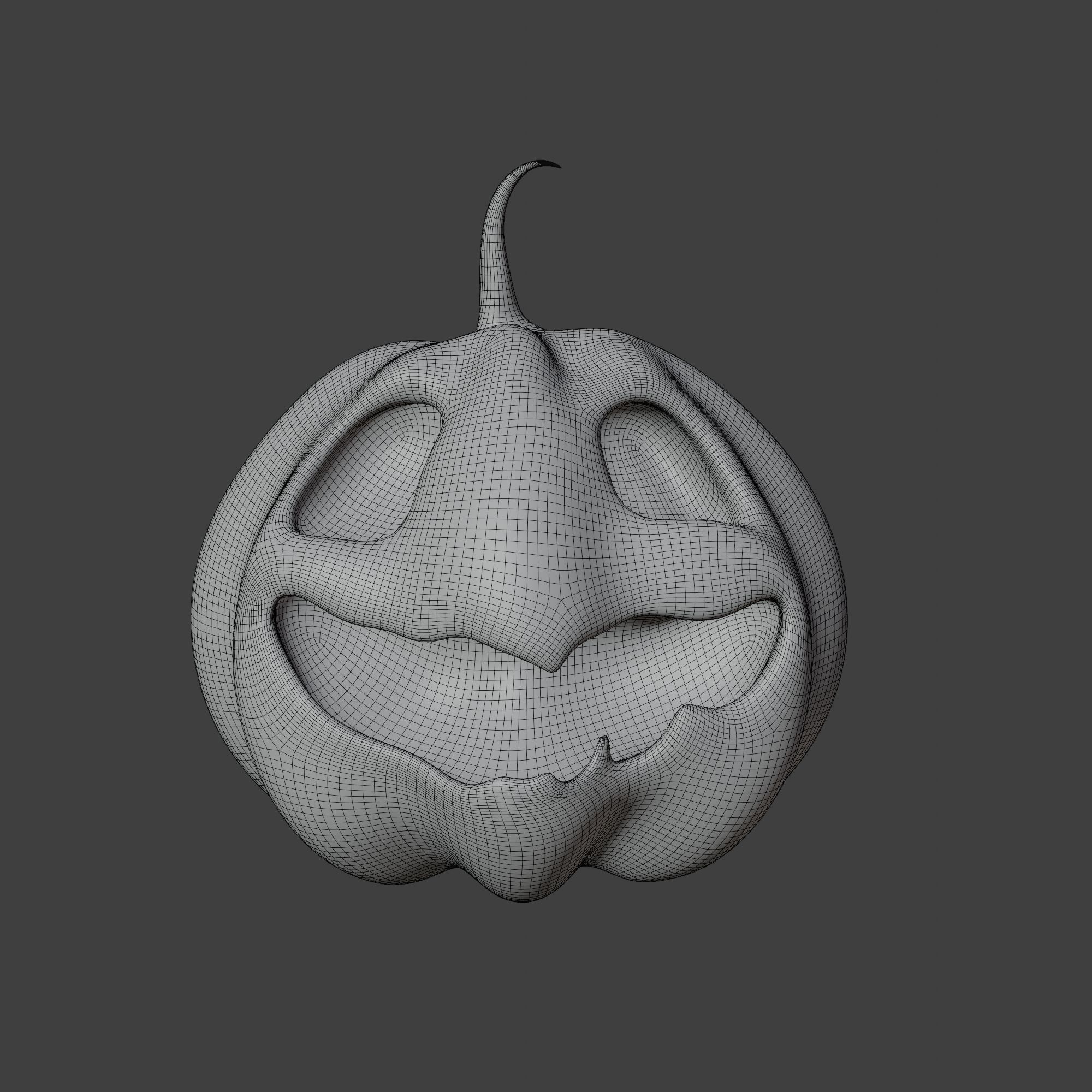 Cute and Funny Halloween Jack-o-Lantern Pumpkin 3D model_1