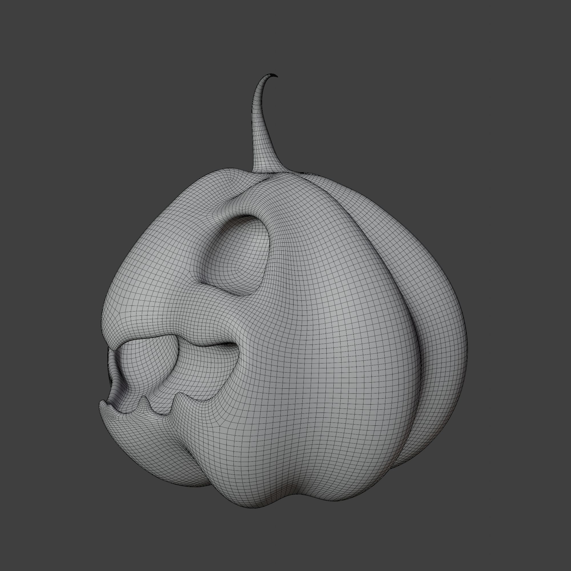 Cute and Funny Halloween Jack-o-Lantern Pumpkin 3D model_3