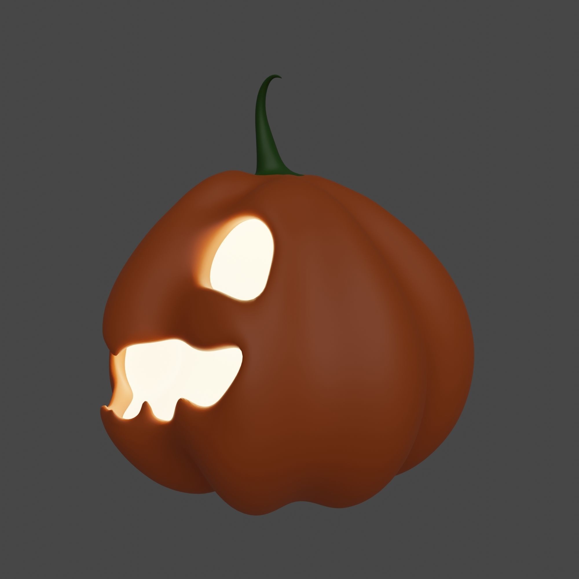 Cute and Funny Halloween Jack-o-Lantern Pumpkin 3D model_2
