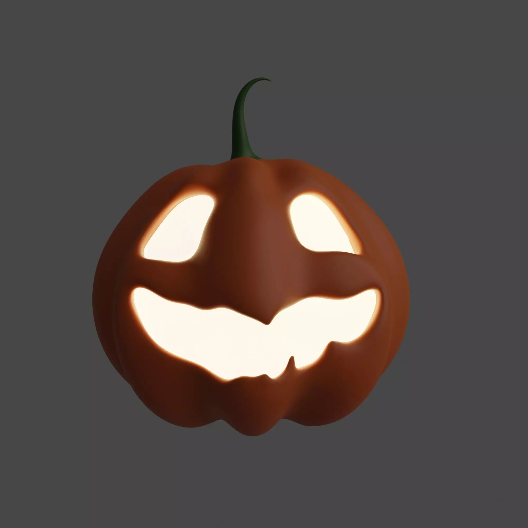 Cute and Funny Halloween Jack-o-Lantern Pumpkin 3D model_0
