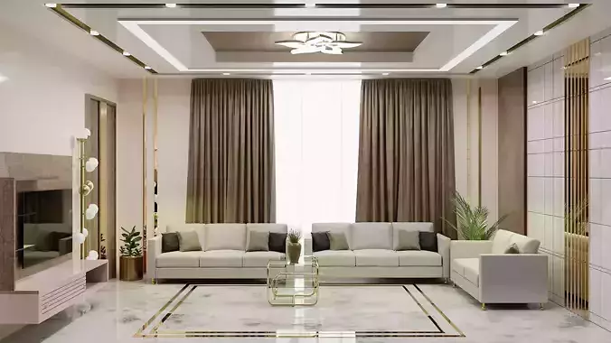 Drawing room Collection Low-poly 3D model