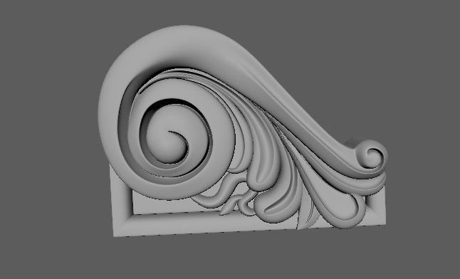 pilaster scroll 3D model_1