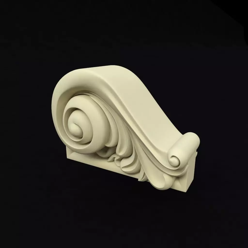 pilaster scroll 3D model_0