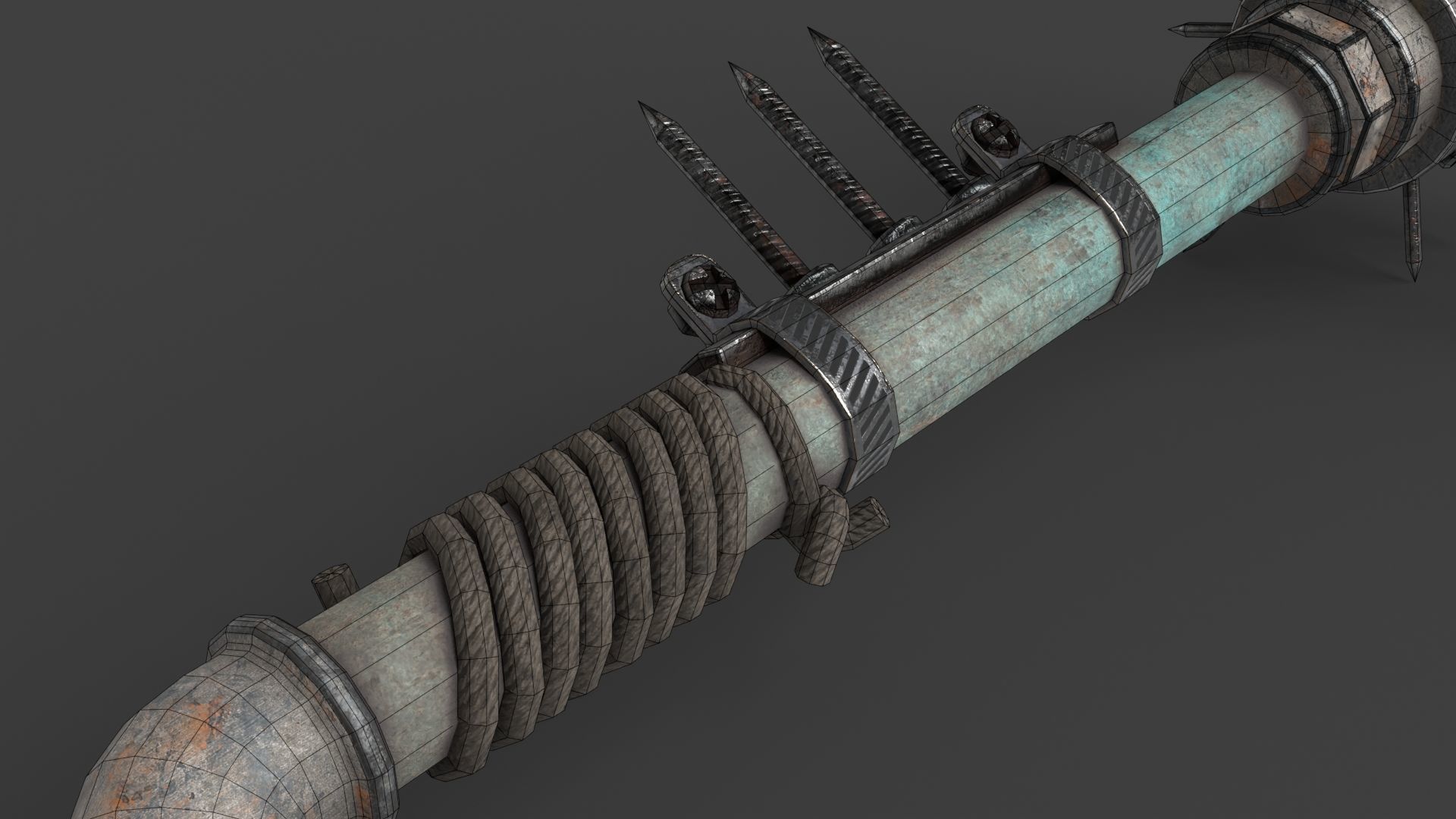 Modifiable Strike Weapon 05 Low-poly 3D model_17
