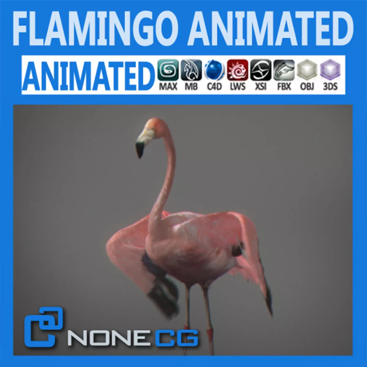 Animated Flamingo 3D model
