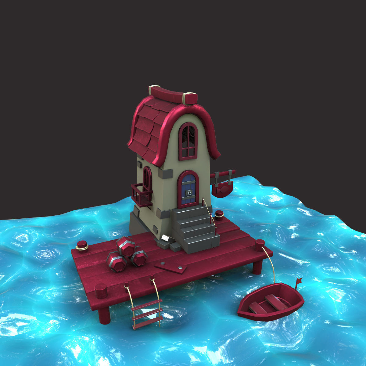 low poly game assets pack 3d model Low-poly 3D model_5