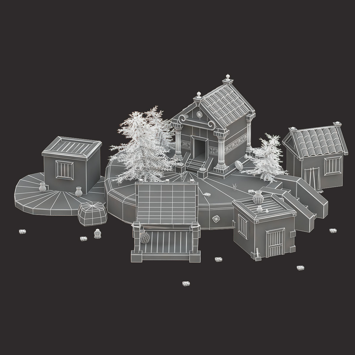 low poly game assets pack 3d model Low-poly 3D model_2