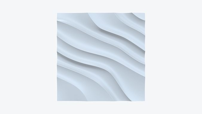 Diagonal Wave 3D Wall Panel 3D model