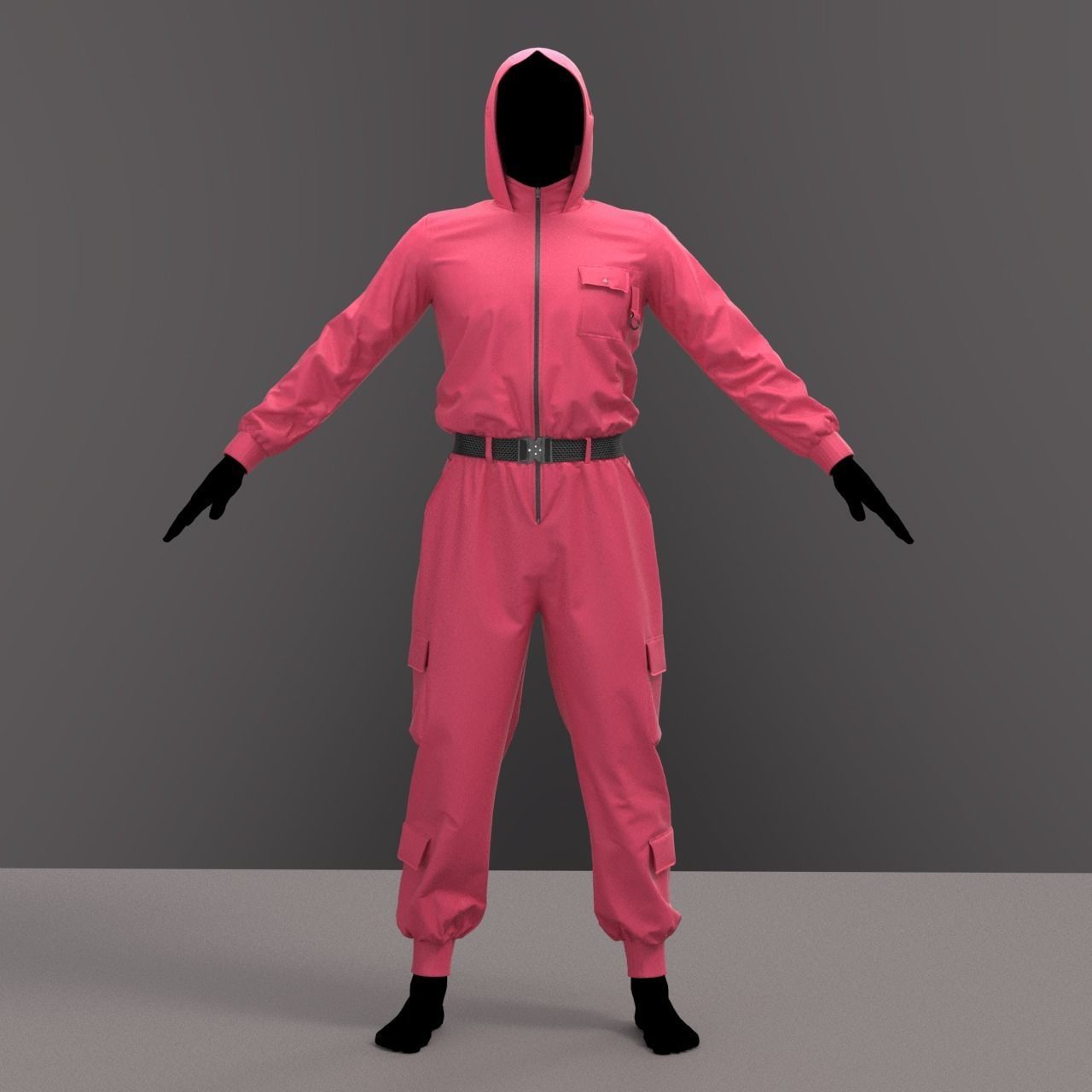 Jumpsuit in the style of  Squid game 3D model_1