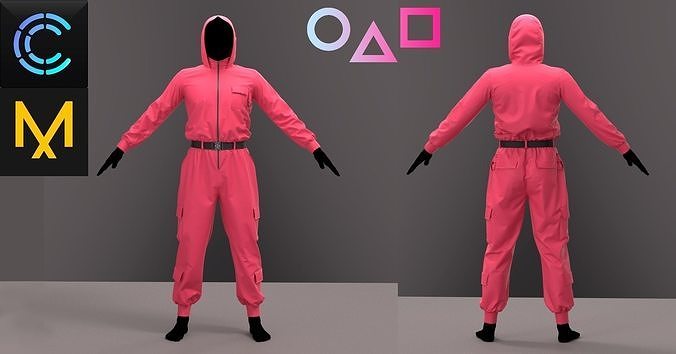 Jumpsuit in the style of  Squid game 3D model