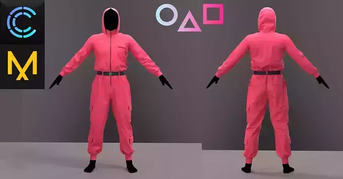 Jumpsuit in the style of  Squid game
