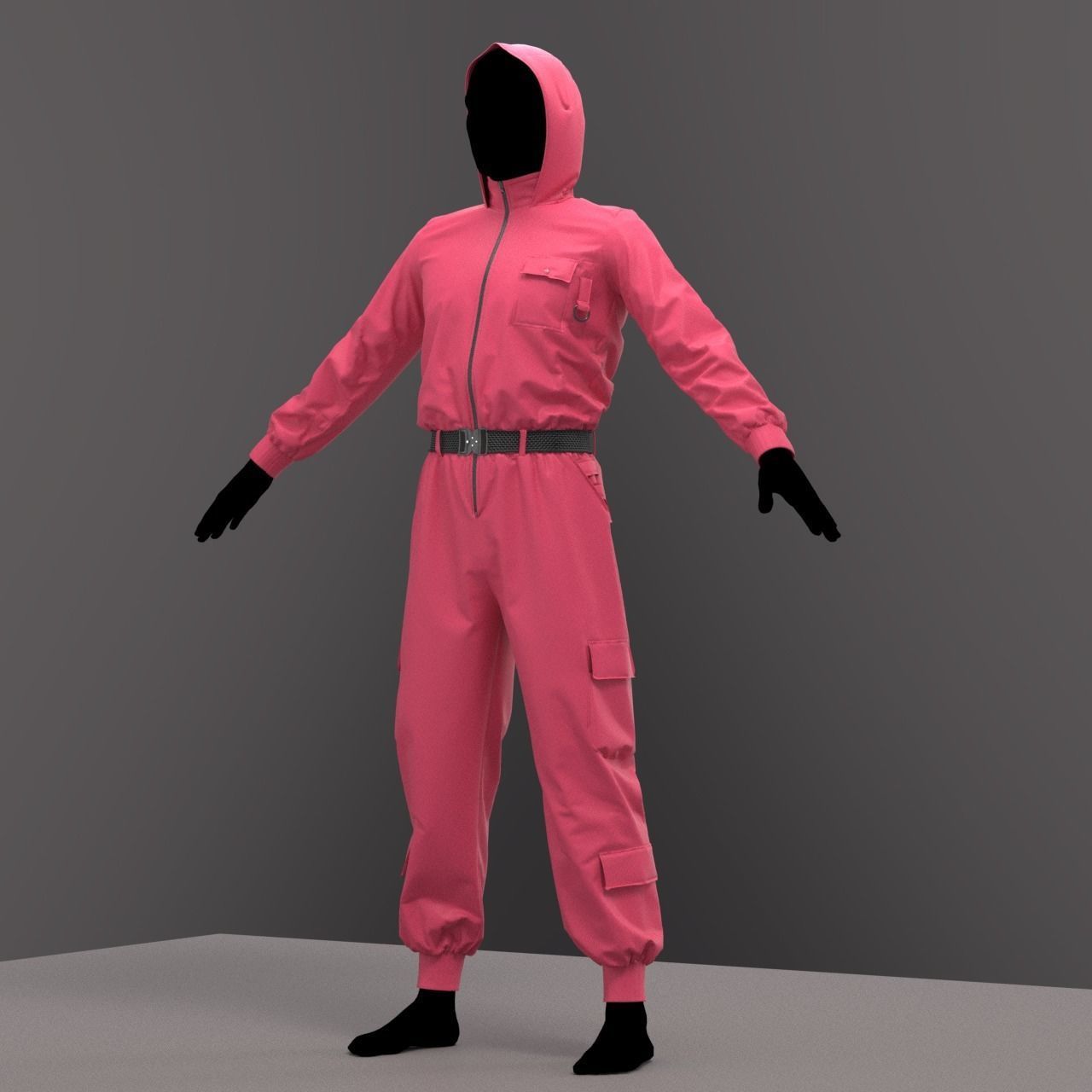 Jumpsuit in the style of  Squid game 3D model_4