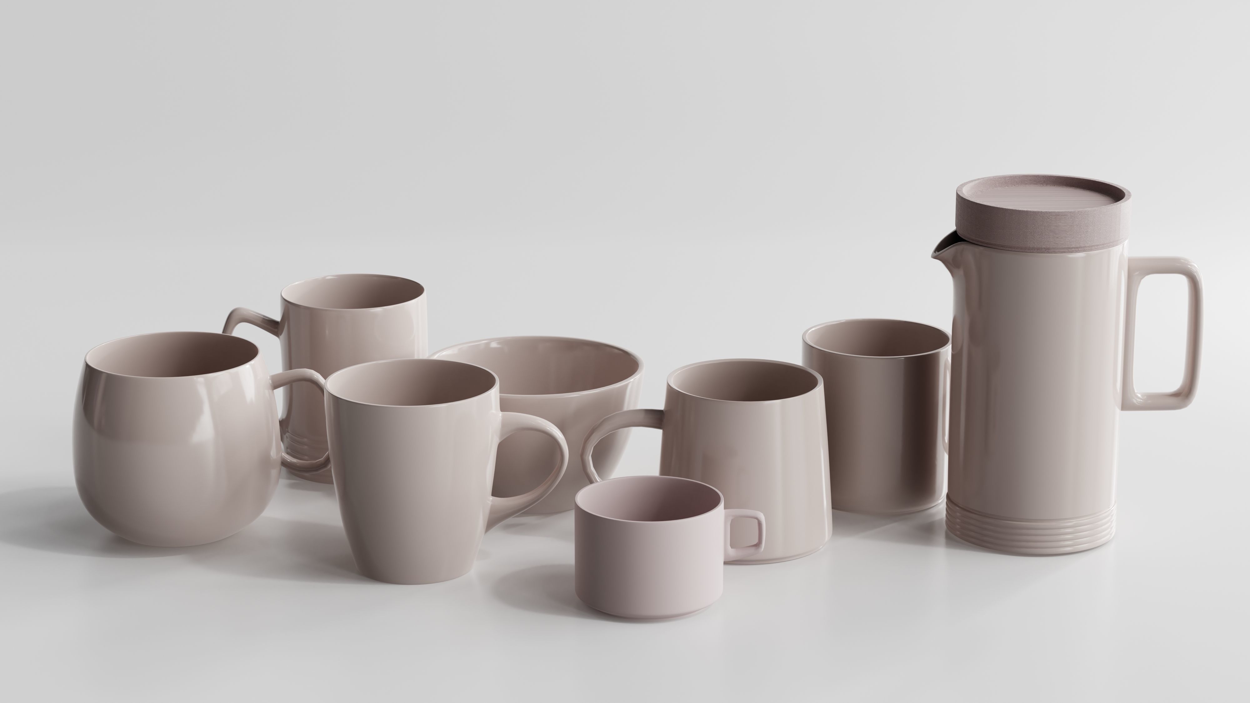 Decorative Porcelain Set 3D model_12