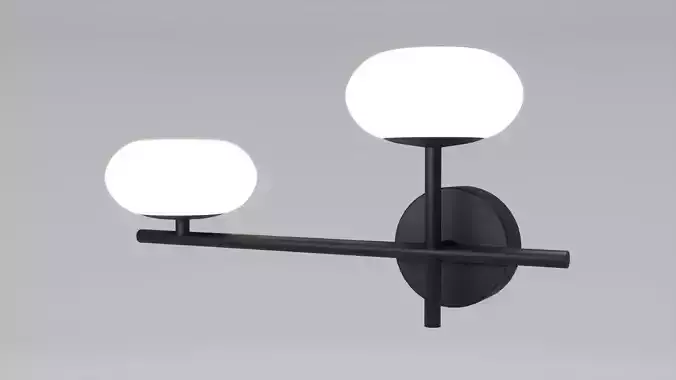 sconce wall with two glass balls