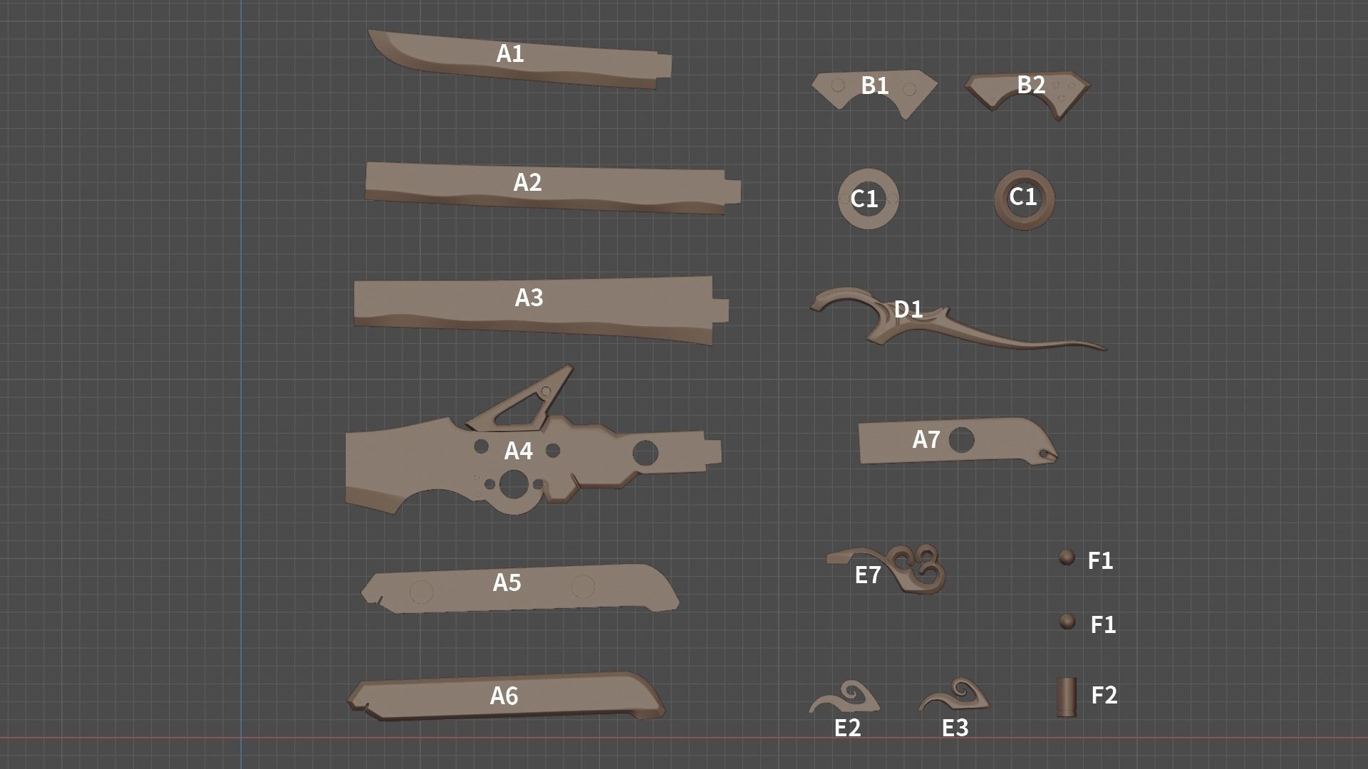 Punishing Gray Raven Lucia weapon pink sakura printing model 3D print model_7