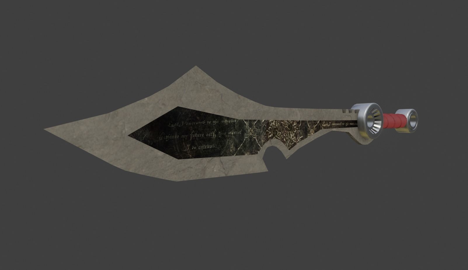 Stone sword 3D model_1
