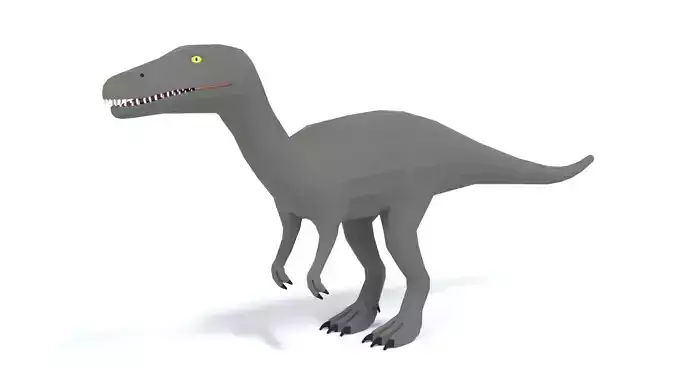Low Poly Cartoon Baryonyx Dinosaur 