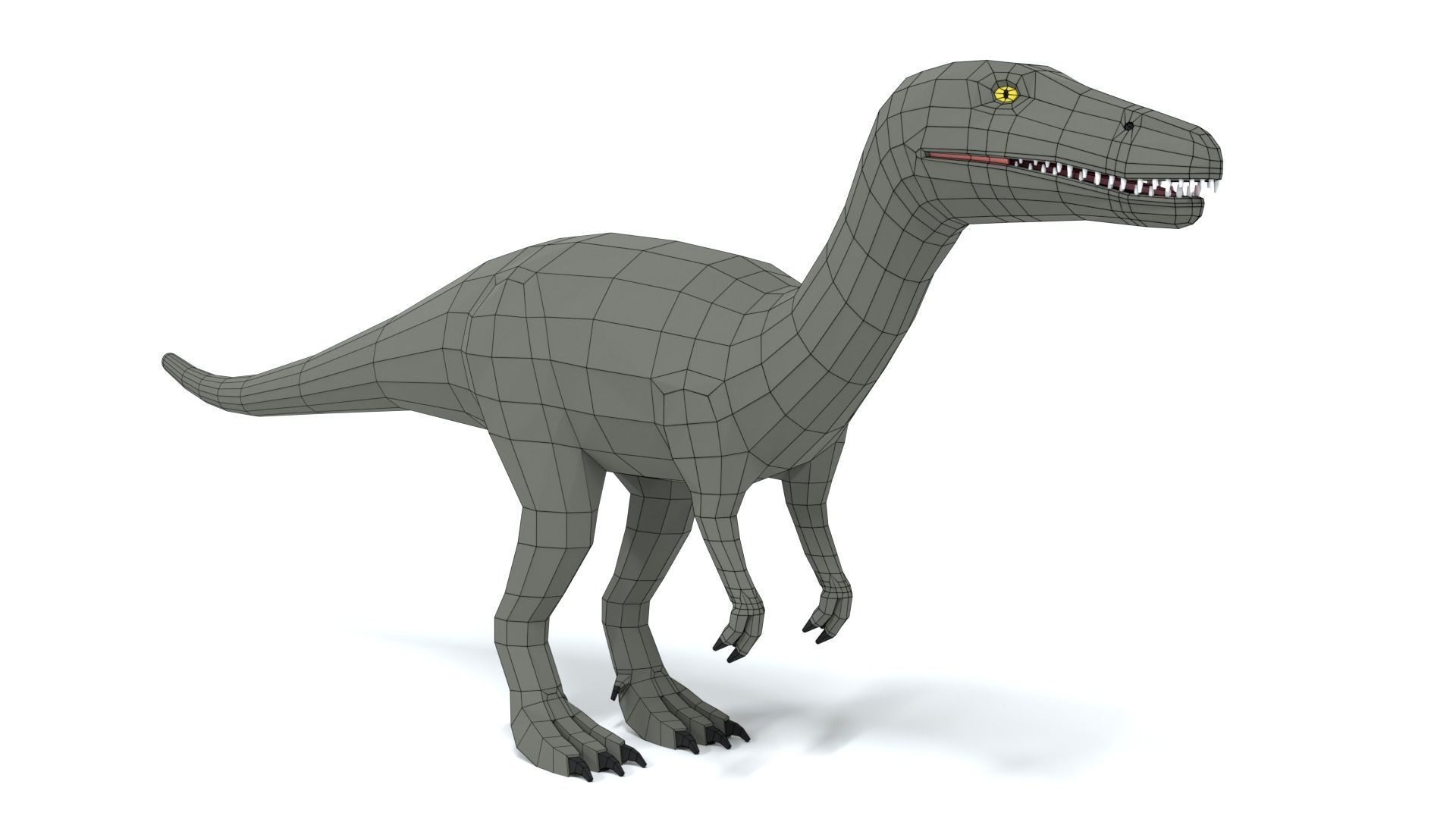 Low Poly Cartoon Baryonyx Dinosaur Low-poly 3D model_15