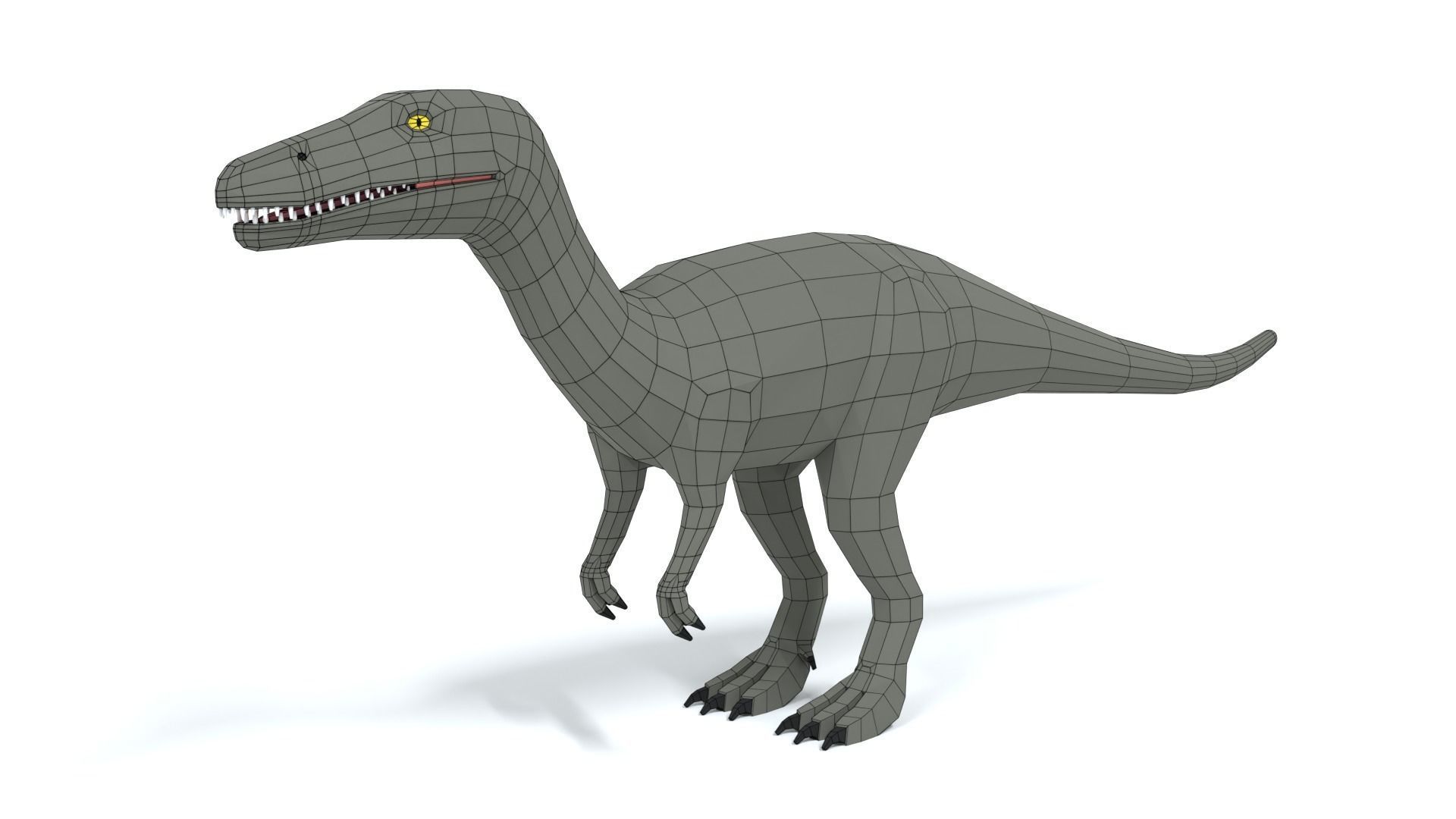 Low Poly Cartoon Baryonyx Dinosaur Low-poly 3D model_9