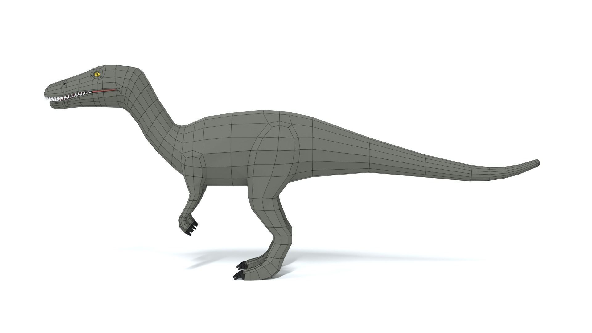 Low Poly Cartoon Baryonyx Dinosaur Low-poly 3D model_10