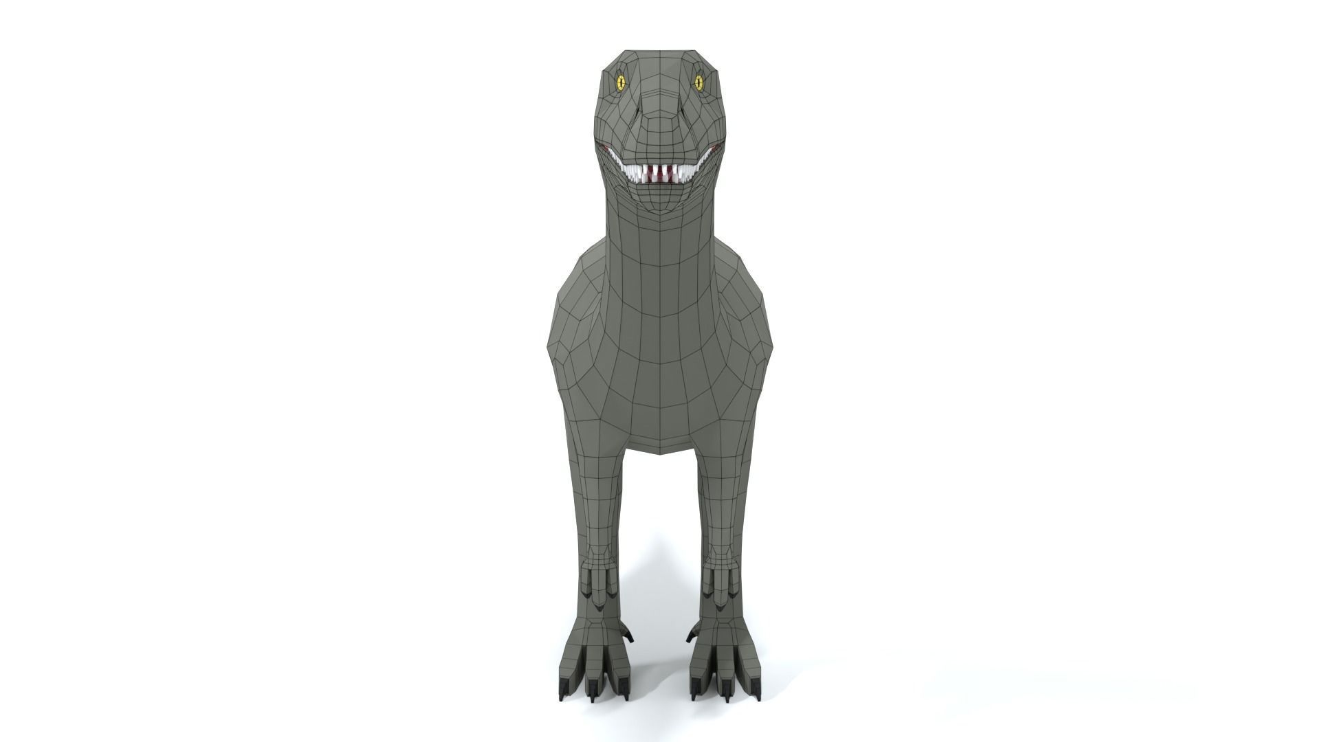 Low Poly Cartoon Baryonyx Dinosaur Low-poly 3D model_16