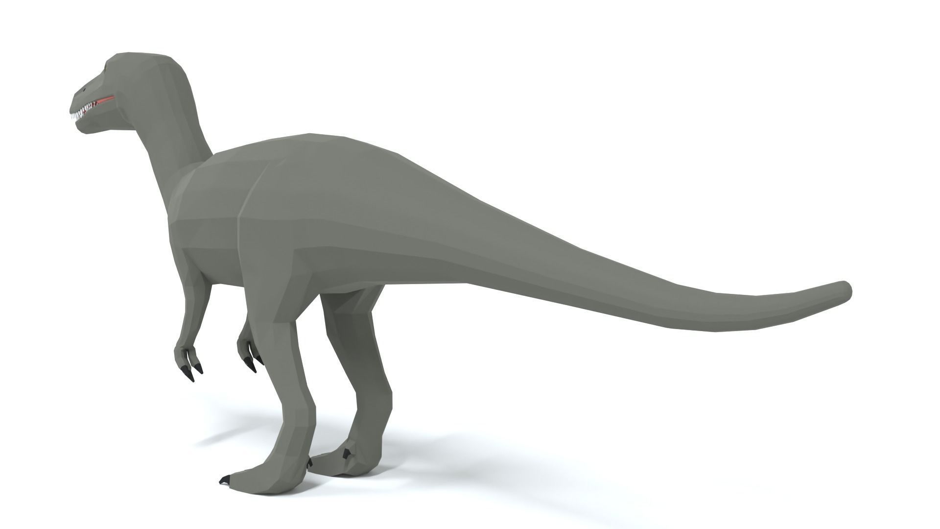 Low Poly Cartoon Baryonyx Dinosaur Low-poly 3D model_2