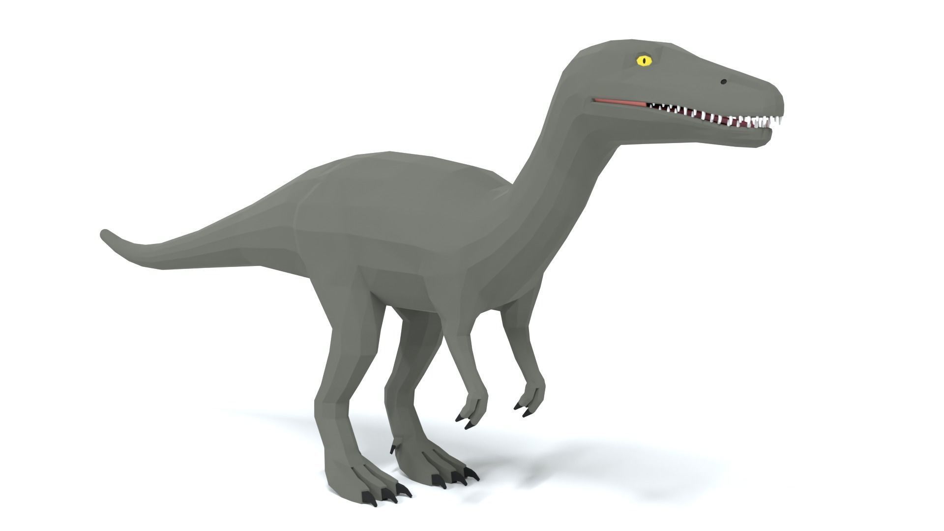 Low Poly Cartoon Baryonyx Dinosaur Low-poly 3D model_6