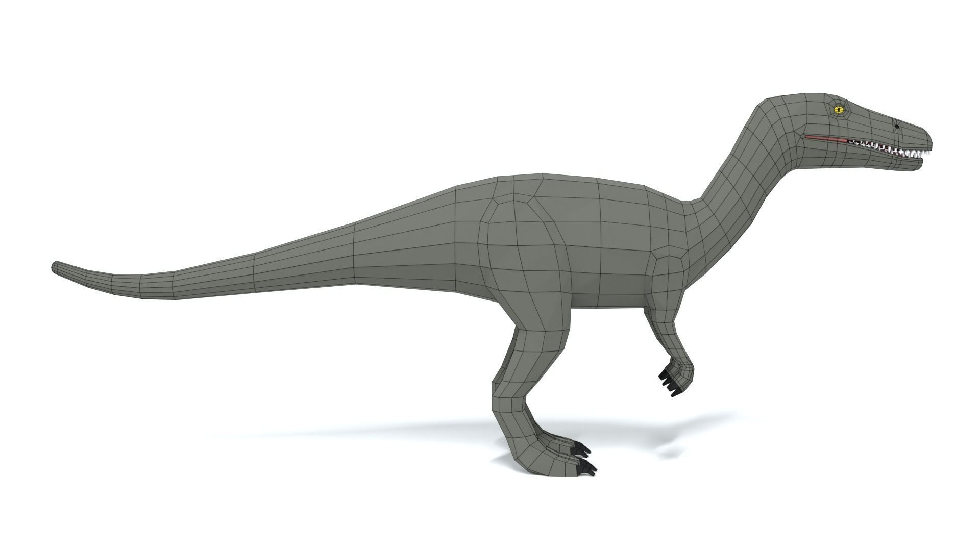 Low Poly Cartoon Baryonyx Dinosaur Low-poly 3D model_14
