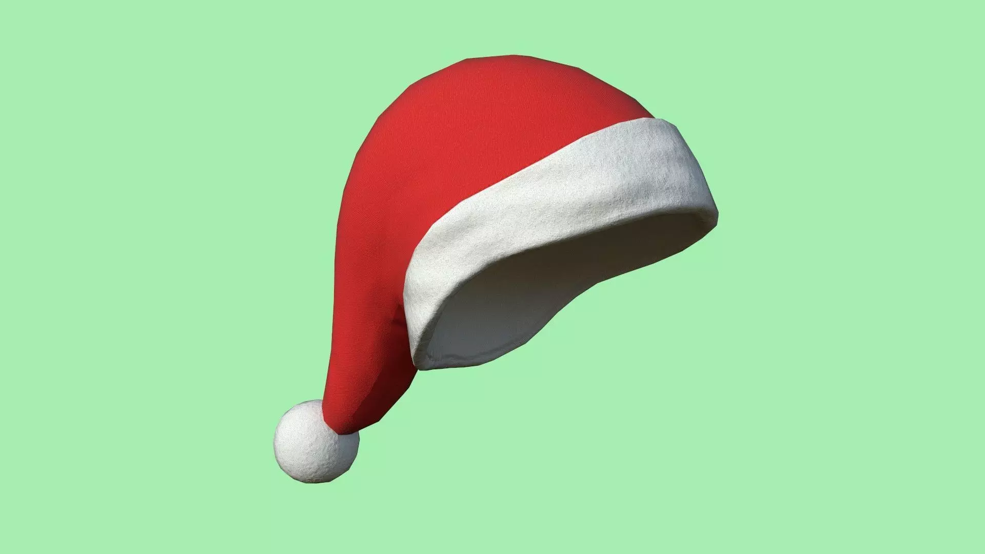Santa Claus Hat 01 Red - Character Design Fashion Low-poly 3D model