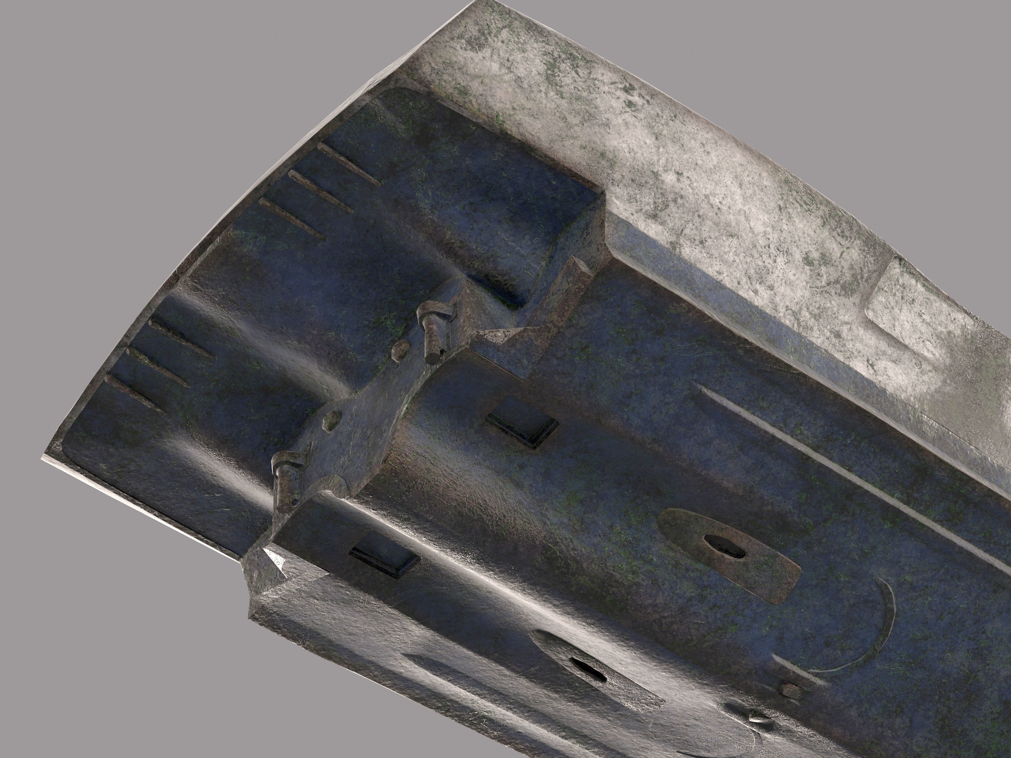 Yacht hull clean and ruined Low-poly 3D model_11