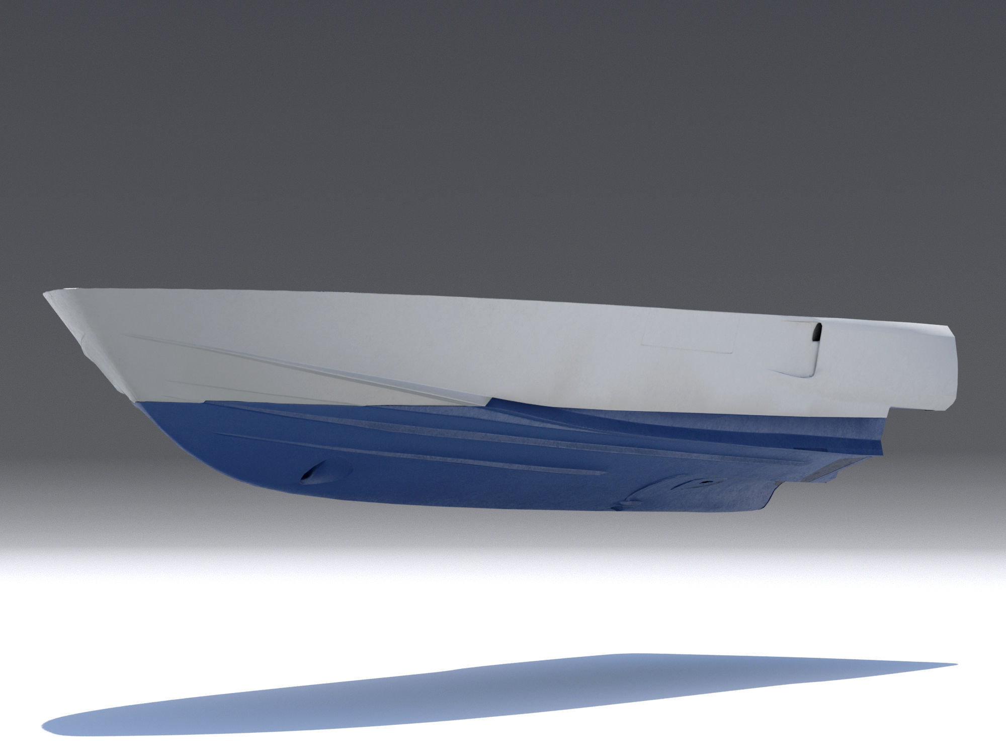 Yacht hull clean and ruined Low-poly 3D model_2