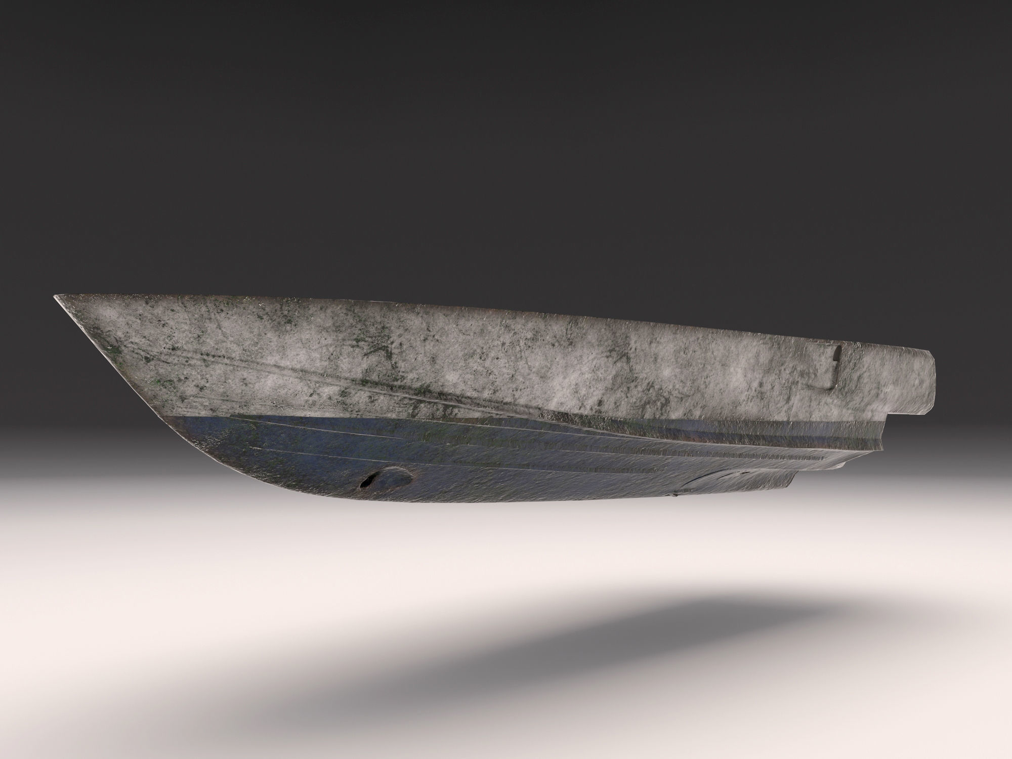Yacht hull clean and ruined Low-poly 3D model_6